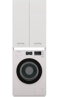 Mobile lavatrice moderno 64x180 cm con 3 ripiani bianco opaco MLT8