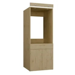 Mobile lavatrice 64,5x162,5 cm con cassetto e ante in rovere MLT4