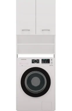 Mobile lavatrice 64x180 cm con mensole bianco opaco MLT5