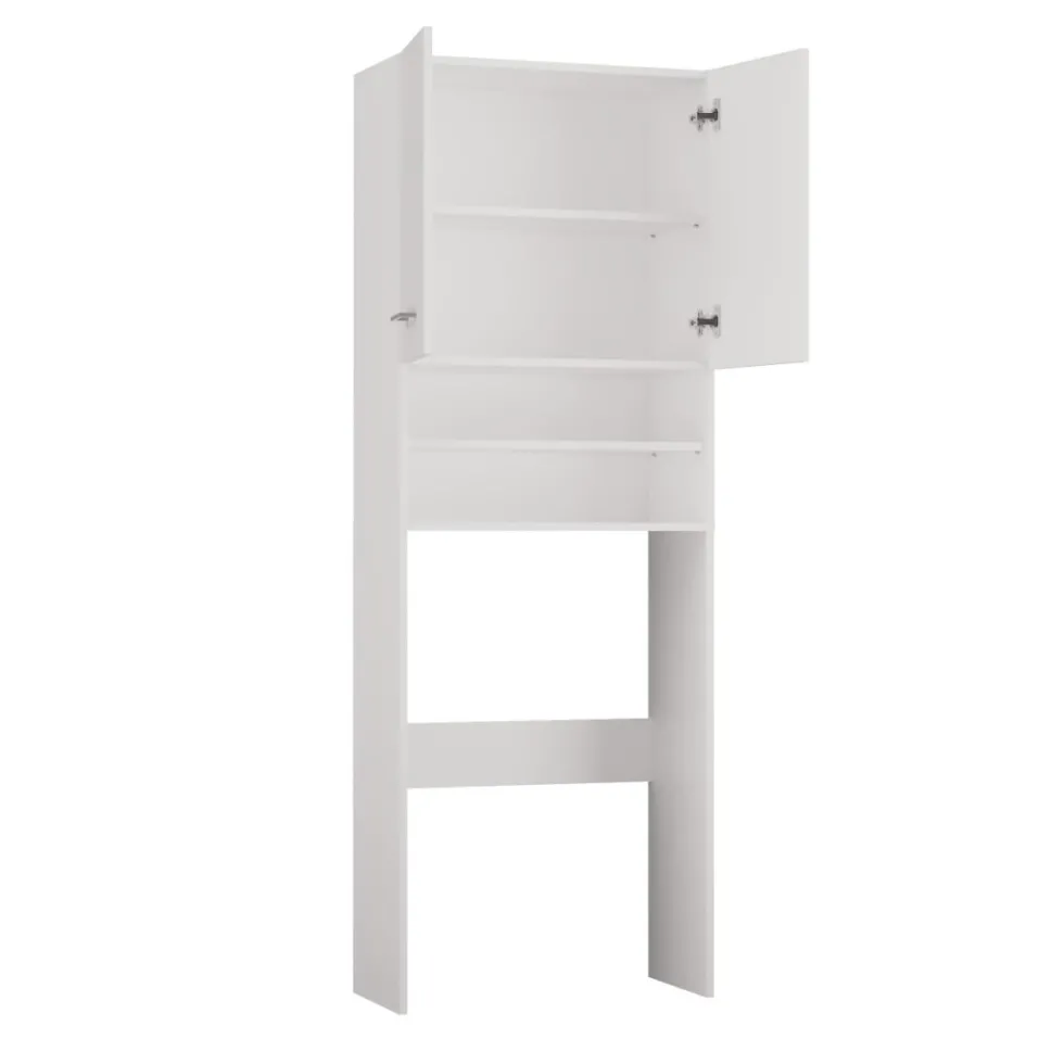 Mobile lavatrice 64x180 cm con mensole bianco opaco MLT5