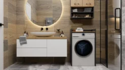 Mobile lavatrice 64x97,5 cm con ripiano rovere e antracite MLT1