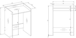 Mobile lavatrice 64x97,5 cm con ripiano rovere e antracite MLT1