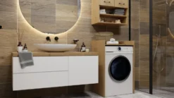 Mobile lavatrice 64x97,5 cm con ripiano rovere MLT1