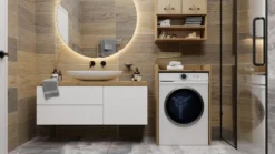 Mobile lavatrice 64x97,5 cm con ripiano rovere MLT1