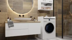 Mobile lavatrice 64x97,5 cm con ripiano bianco opaco MLT1