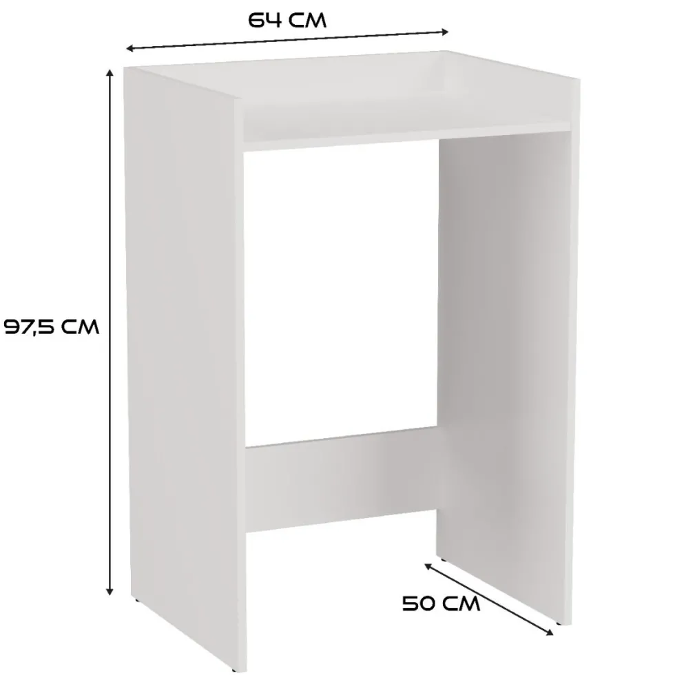 Mobile lavatrice 64x97,5 cm con ripiano bianco opaco MLT1