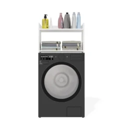 Mobile lavatrice 64x126 cm con 2 ripiani bianco opaco MLT6