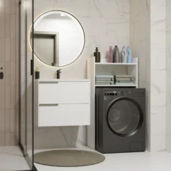 Mobile lavatrice 64x126 cm con 2 ripiani bianco opaco MLT6