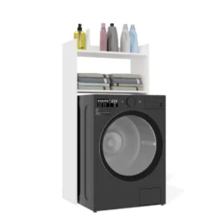 Mobile lavatrice 64x126 cm con 2 ripiani bianco opaco MLT6