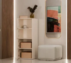 Mobile multiuso 50x119 cm con 4 ante tip-on beige cashmere MMT1