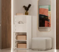 Mobile multiuso 50x119 cm con 4 ante tip-on bianco opaco MMT1