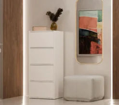 Mobile multiuso 50x119 cm con 4 ante tip-on bianco opaco MMT1
