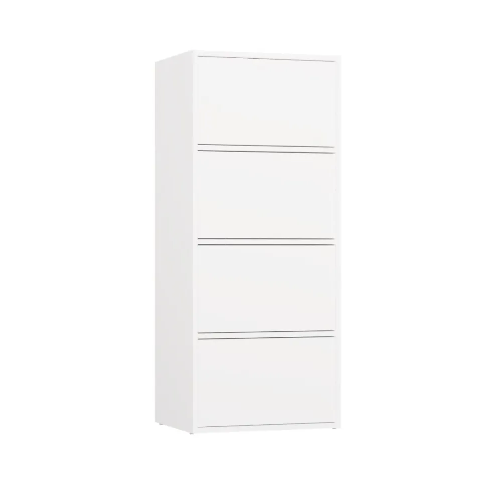 Mobile multiuso 50x119 cm con 4 ante tip-on bianco opaco MMT1