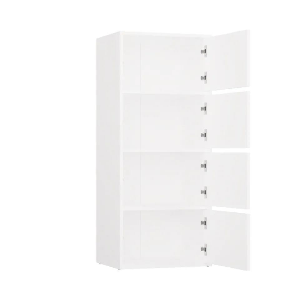 Mobile multiuso 50x119 cm con 4 ante tip-on bianco opaco MMT1