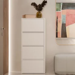 Mobile multiuso 50x119 cm con 4 ante tip-on bianco opaco MMT1