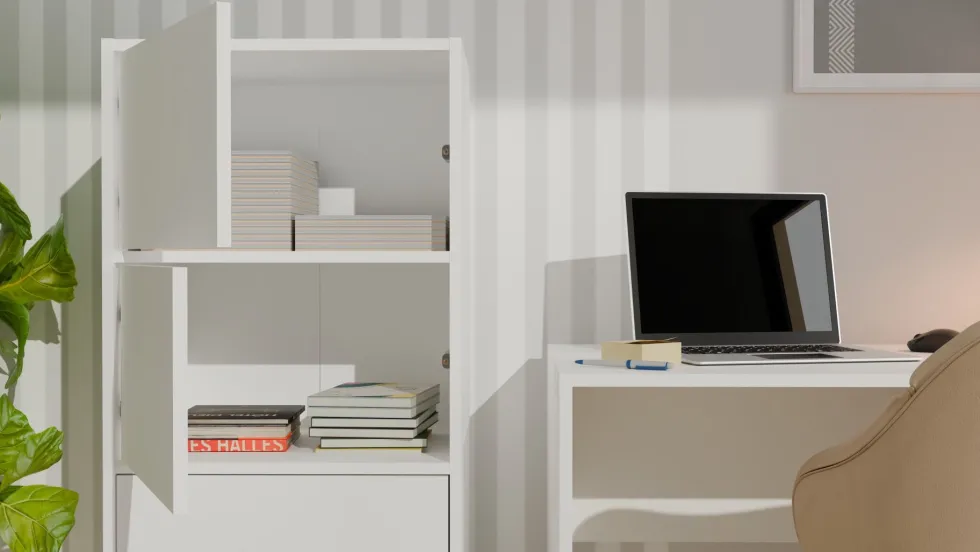 Mobile multiuso 50x119 cm con 4 ante tip-on bianco opaco MMT1