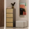 Mobile multiuso 50x119 cm con 4 ante tip-on rovere e antracite MMT1