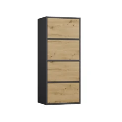 Mobile multiuso 50x119 cm con 4 ante tip-on rovere e antracite MMT1