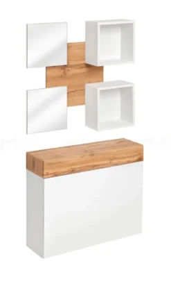 Mobile per ingresso bianco e rovere IP5