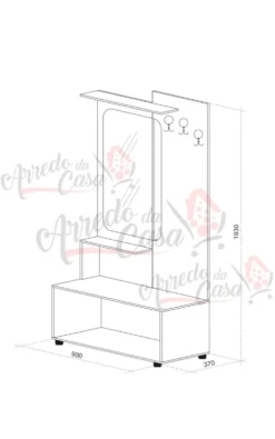 Mobile per ingresso con specchio grafite e rovere naturale IU21