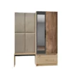 Mobile per ingresso invertibile rovere e grigio opaco con specchio e seduta 160x201 cm II23