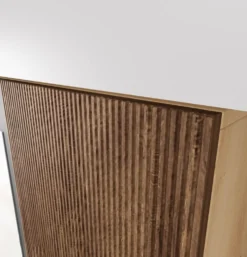 Mobile per ingresso invertibile rovere e grigio opaco con specchio e seduta 160x201 cm II23