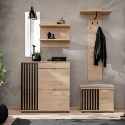 Mobile per ingresso moderno rovere e nero 160x202 IP25