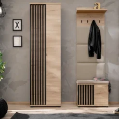 Mobile per ingresso moderno rovere e nero 130x202 IP30