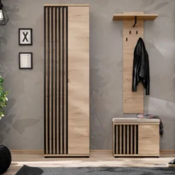 Mobile per ingresso moderno rovere e nero 130x202 IP26