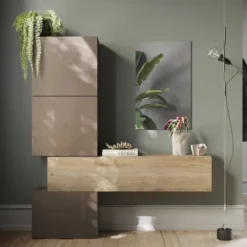 Mobile per ingresso moderno 150x169 cm bronzo e rovere IL12