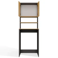 Mobile per lavatrice 64x180 cm con 2 ante e mensola rovere e antracite MLT2