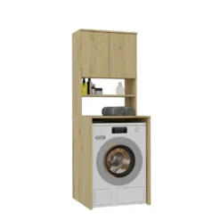 Mobile per lavatrice 64x180 cm con 2 ante e mensola rovere MLT2