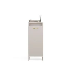 Mobile portabiancheria 35x90 cm con anta a ribalta beige MBT4