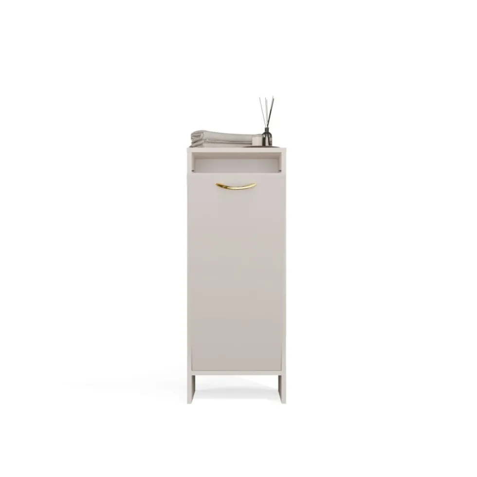 Mobile portabiancheria 35x90 cm con anta a ribalta beige MBT4