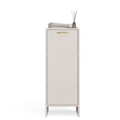 Mobile portabiancheria 35x90 cm con anta a ribalta beige MBT4