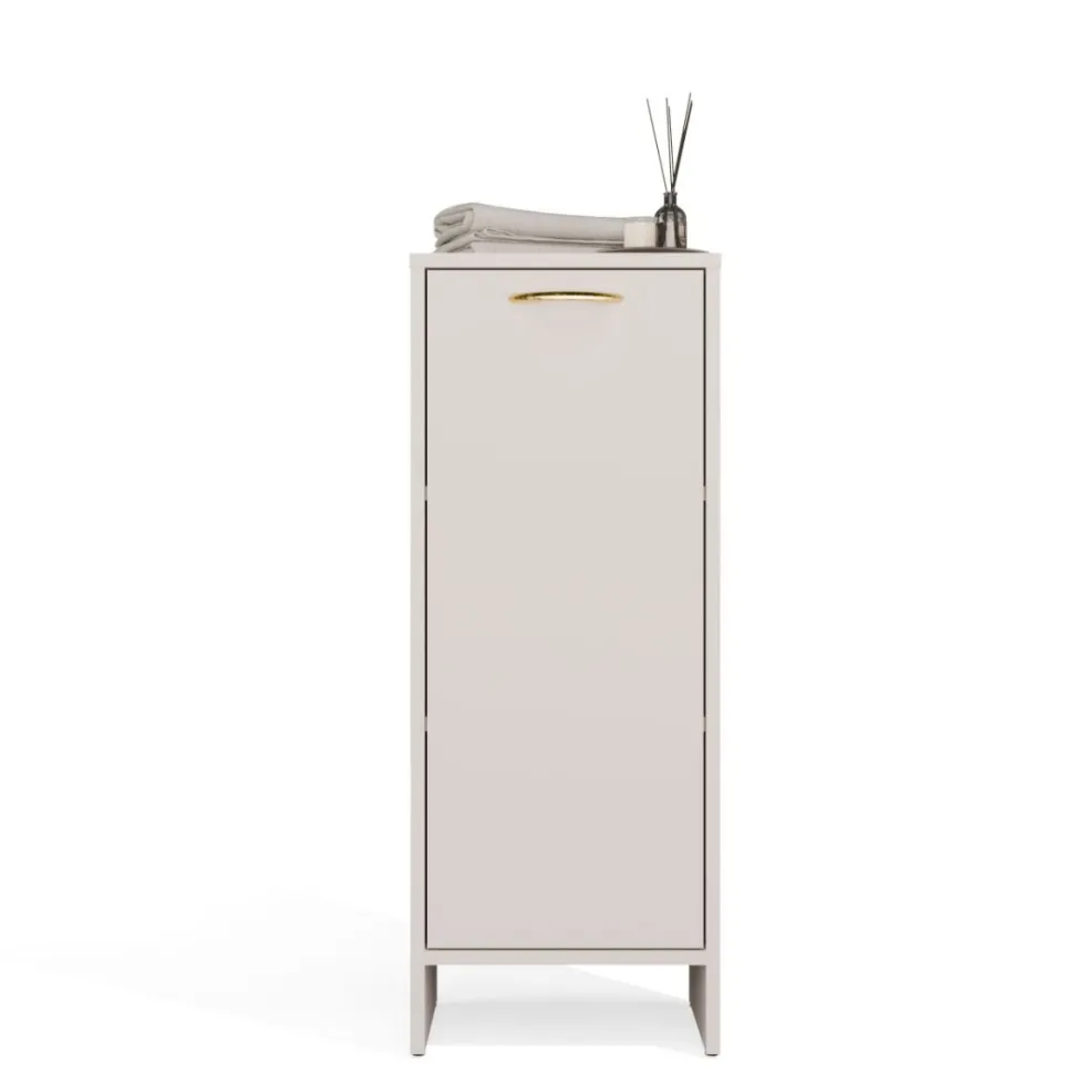 Mobile portabiancheria 35x90 cm con anta a ribalta beige MBT4