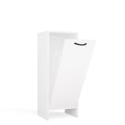 Mobile portabiancheria 35x90 cm con anta a ribalta bianco opaco MBT4