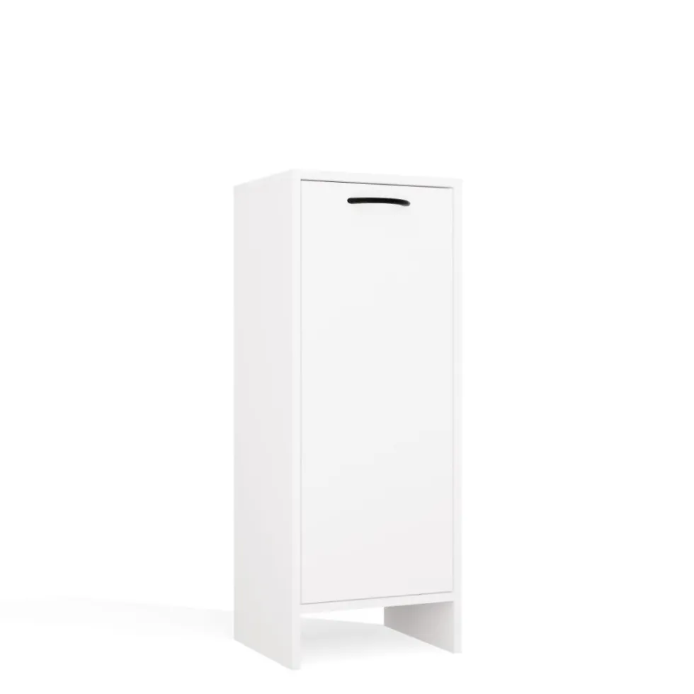 Mobile portabiancheria 35x90 cm con anta a ribalta bianco opaco MBT4