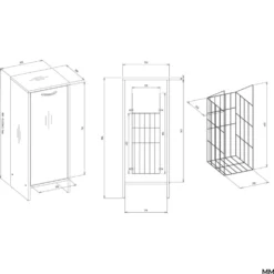 Mobile portabiancheria 35x90 cm con anta a ribalta bianco opaco MBT4