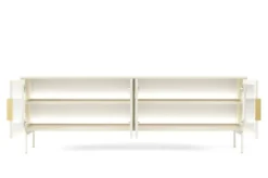 Mobile porta tv con 4 ante in vetro temperato e luce LED beige cashmere PTVLK26