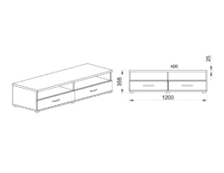 Mobile porta Tv con 2 cassetti rovere PTI6233