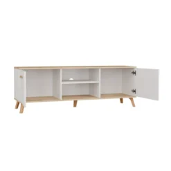 Mobile porta tv moderno 150 cm bianco e rovere PTVT7
