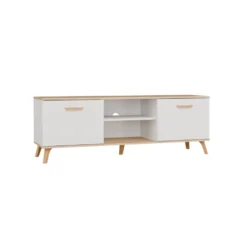 Mobile porta tv moderno 150 cm bianco e rovere PTVT7