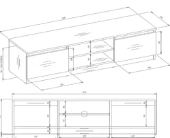 Mobile porta tv moderno 140 cm bianco PTVT2