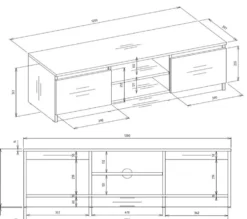 Mobile porta tv moderno 120 cm bianco PTVT1