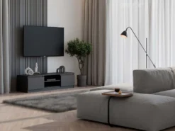 Mobile porta tv moderno 140 cm nero PTVT2