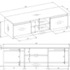 Mobile porta tv moderno 120 cm rovere e antracite PTVT1