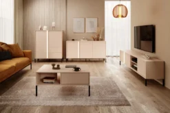 Mobile porta tv moderno con luce LED 203x53cm beige PTVLK4