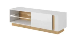 Mobile porta tv moderno con luci LED 138X45cm bianco PTVLK1