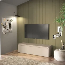 Mobile porta tv moderno e salvaspazio 138x40 cm beige PTL36